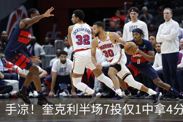 手凉！奎克利半场7投仅1中拿4分5助 三分5中1